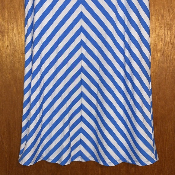 •FADED GLORY•BLUE & WHITE STRIPED MAXI SKIRT SIZE MEDIUM (8-10) - Picture 5 of 8